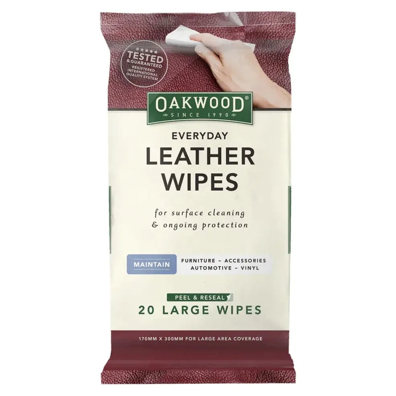Oakwood Everyday Leather Wipes - 20 Pack