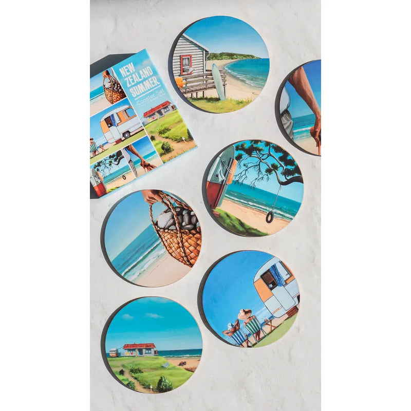Graham Young NZ Summer Set of 6 Coasters