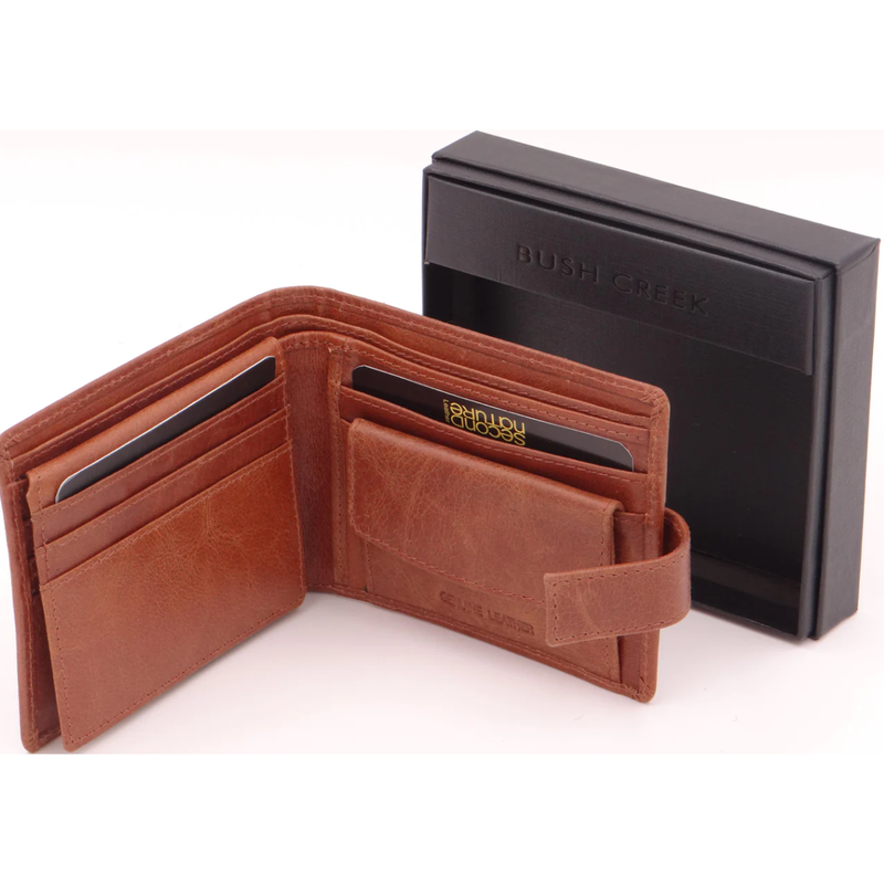 Second Nature Bush Creek Mens Leather Front Tab Wallet