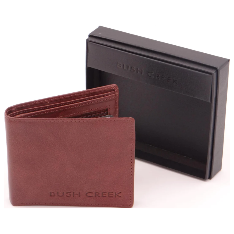 Second Nature Bush Creek Mens Leather Slim Wallet