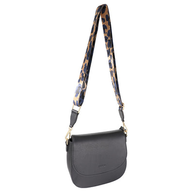 Baron Leather Crossbody Bag With Webbing Strap