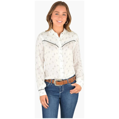 Wrangler Womens Wendy Print Western Long Sleeve Shirt