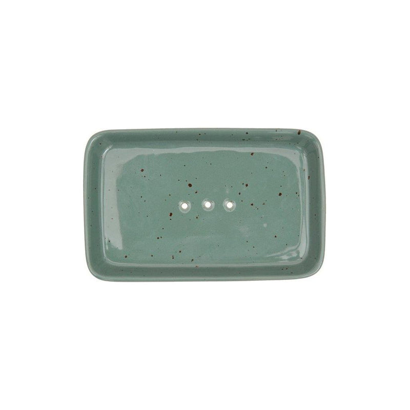 Soap Dish Rectangle Pottery Green