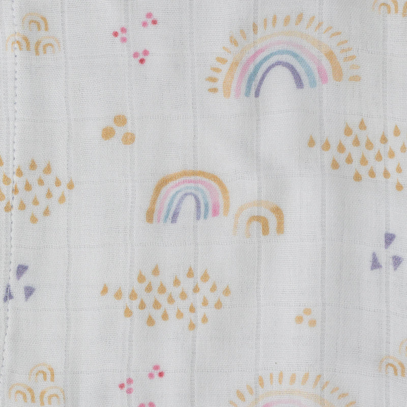 Little Unicorn Deluxe Muslin Quilt - Rainbows and Raindrops