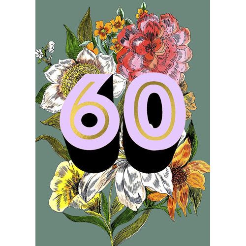 Cath Tate - Age 60 Iris - 60th Birthday Card
