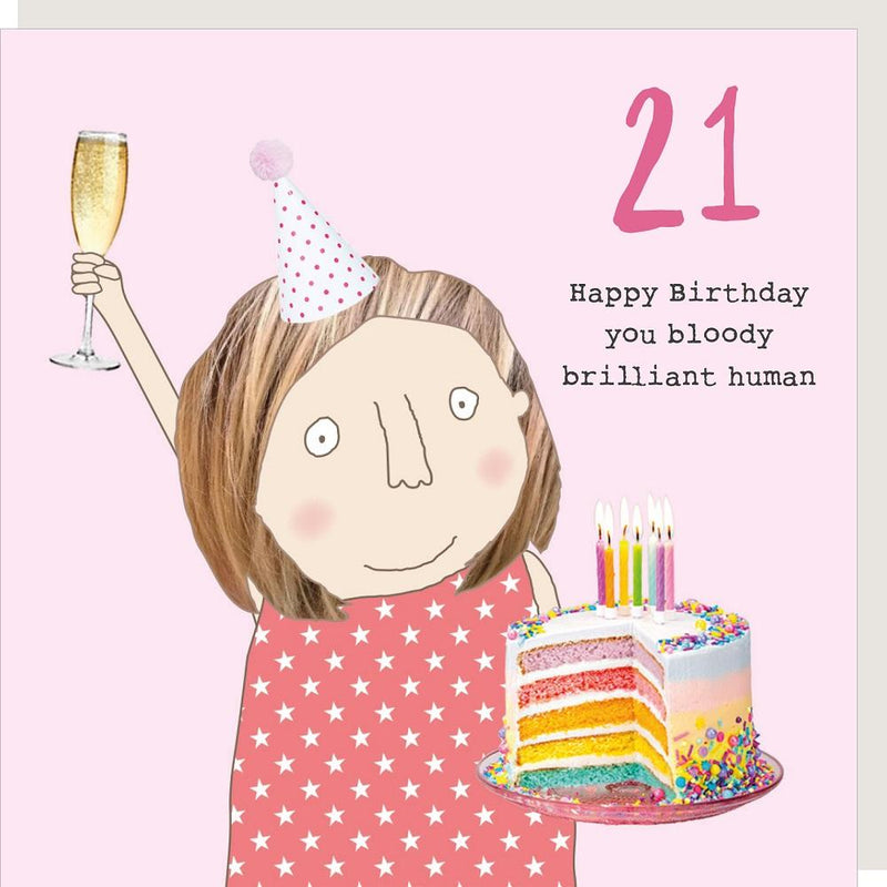 Rosie Made A Thing - Brilliant Human Girl - 21st Birthday Card