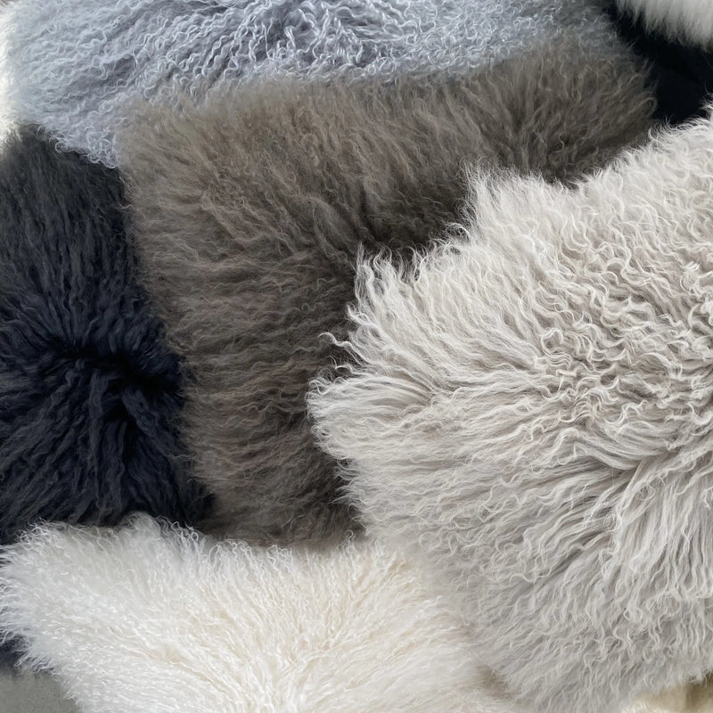 Tibetan Lambskin Cushion 41cm - Stonehenge