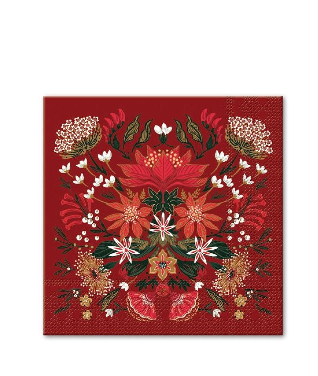 Punch Studio - Garden 20 Pkt - Christmas Luncheon Napkin