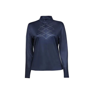Dublin Black Ladies Vienna Strass Trim Long Sleeve Competition Shirt