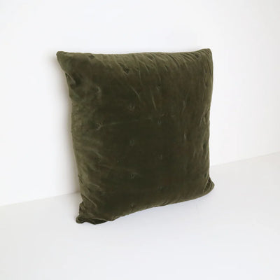 Mason Bee Velvet Cushion - 60 x 60cm - Olive Green