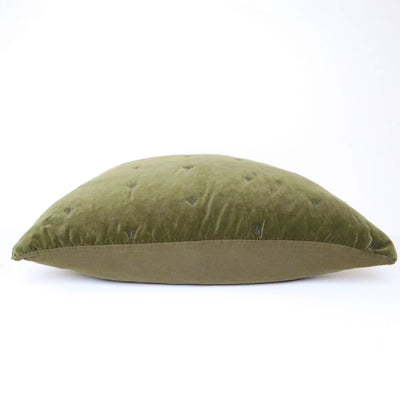Mason Bee Velvet Cushion - 60 x 60cm - Olive Green