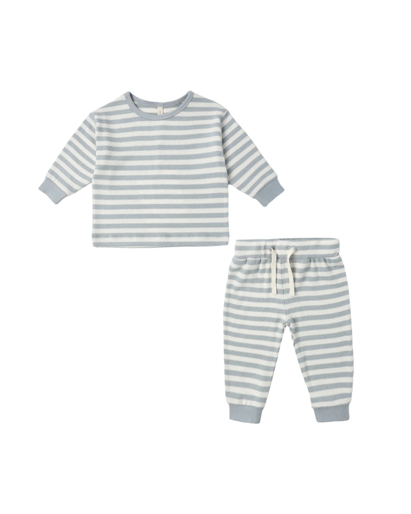 Quincy Mae - Cosy Set - Blue Stripe