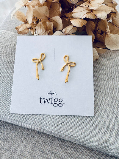 Twigg Long Bow Stud Earrings