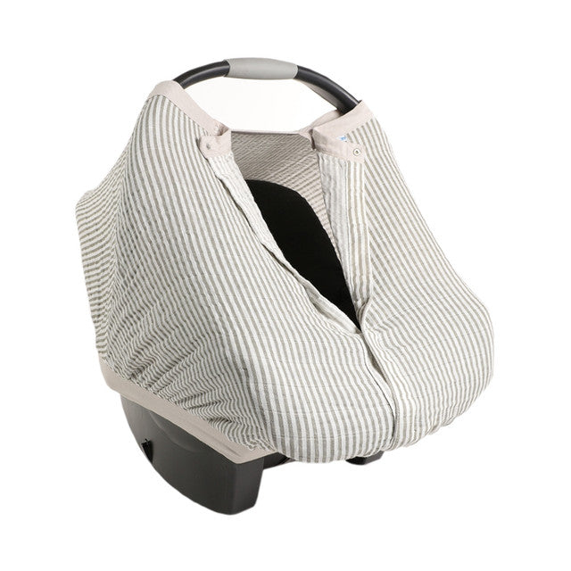 Little Unicorn - Muslin Car Seat Canopy V2 - Grey Stripe