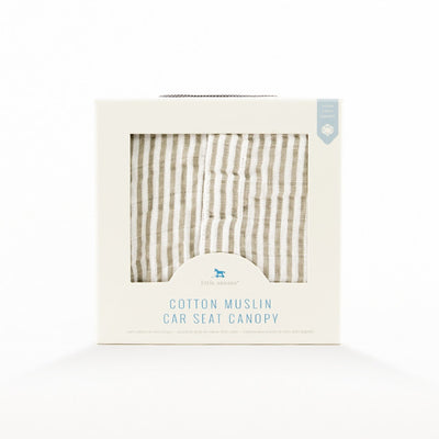 Little Unicorn - Muslin Car Seat Canopy V2 - Grey Stripe