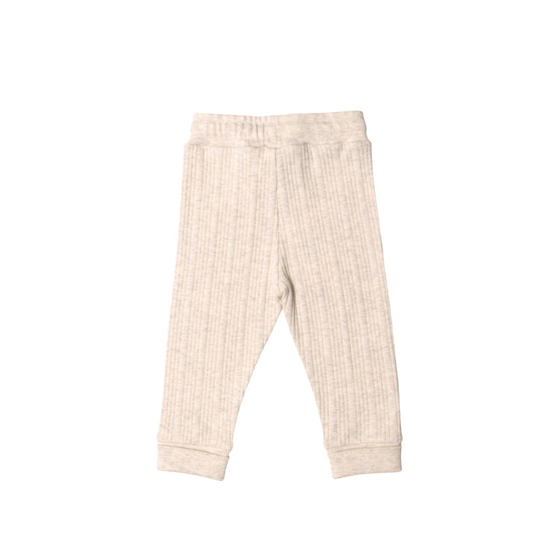 Woolbabe Organic Cotton/Merino Relaxed Pants - Natural Marl