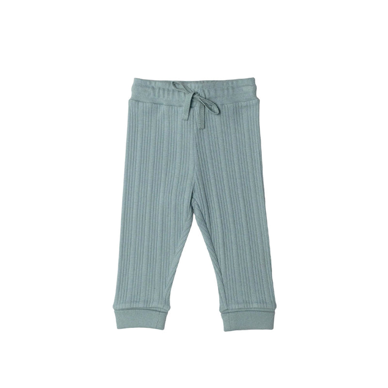 Woolbabe Organic Cotton/Merino Relaxed Pants - Tide Marl