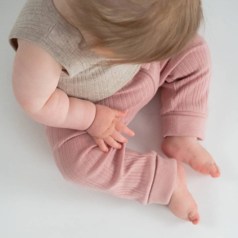 Woolbabe Organic Cotton/Merino Relaxed Pants - Dusk Marl