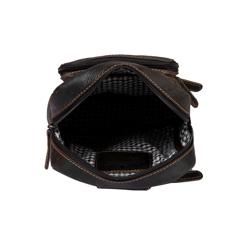 Greenwood Leather Hamilton Crossbody Bag - Brown