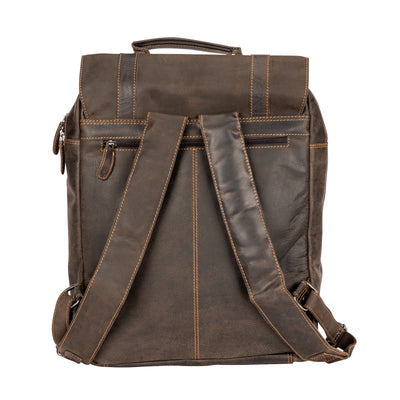 Greenwood Leather Melbourne Laptop Backpack - Brown