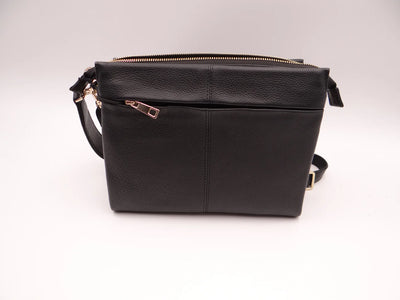 Second Nature Multi Pocket Leather Handbag - Black
