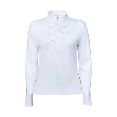Dublin Black Ladies Vienna Strass Trim Long Sleeve Competition Shirt