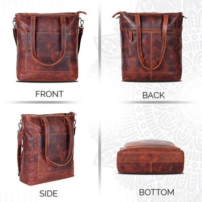 Greenwood Bunbury Classic Leather Tote - Sandal