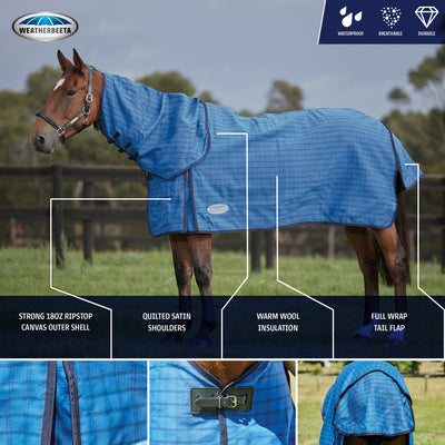 WeatherBeeta Lined Canvas Combo Neck Blue
