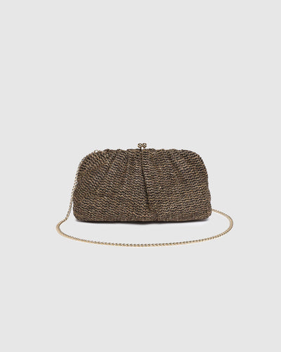 Louenhide Goldie Clutch - Raffia Chocolate