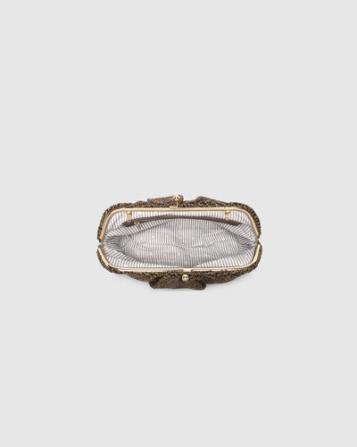 Louenhide Goldie Clutch - Raffia Chocolate