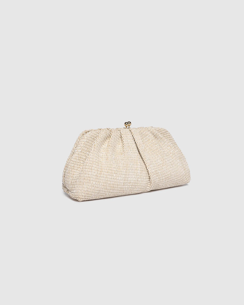 Louenhide Goldie Clutch - Raffia Vanilla