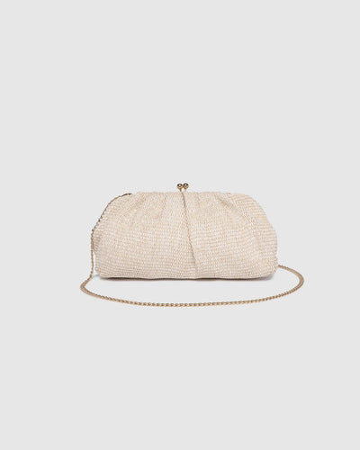 Louenhide Goldie Clutch - Raffia Vanilla