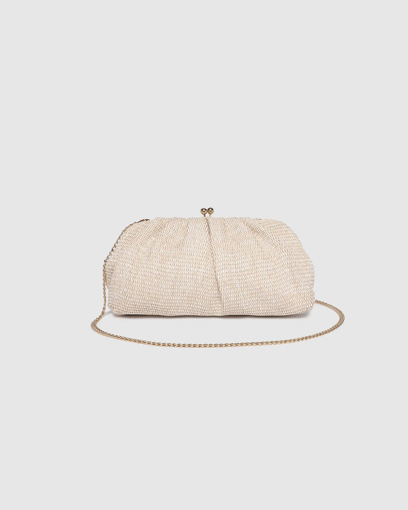 Louenhide Goldie Clutch - Raffia Vanilla