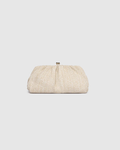 Louenhide Goldie Clutch - Raffia Vanilla