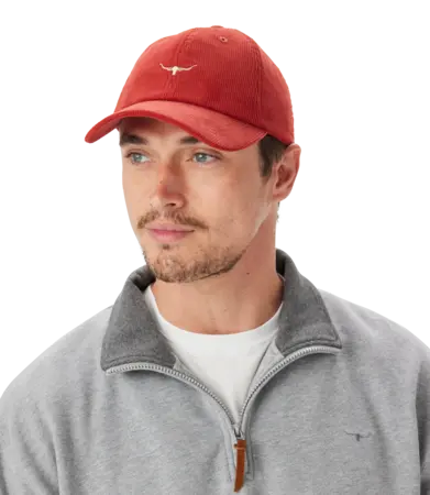RMW Script Longhorn Cord Cap - Crimson