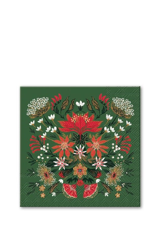 Punch Studio - Garden 20 Pkt - Christmas Luncheon Napkin