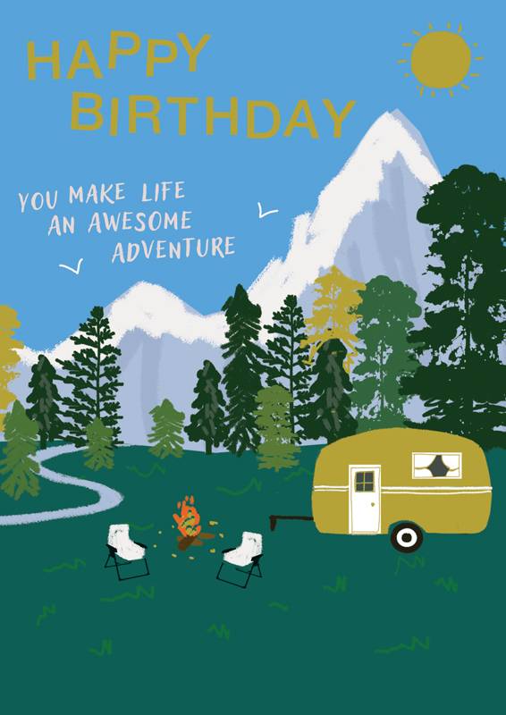 Hammond Gower - Happy Birthday Awesome Adventure - Birthday Card