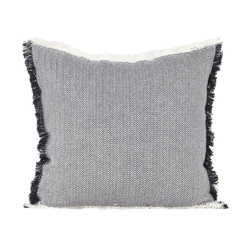 Heavy Herringbone Cushion - 60 x 60cm - Dark Slate