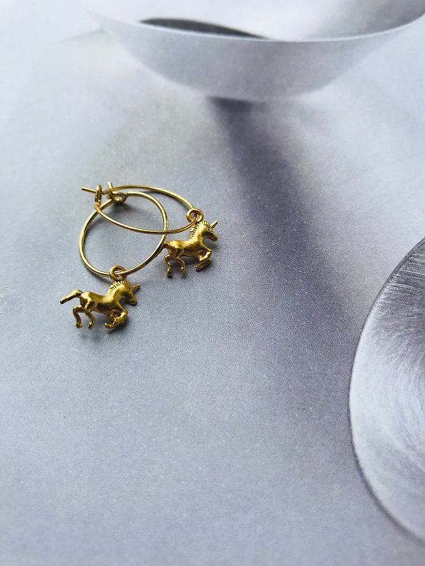 Twigg Unicorn Hoop Earrings