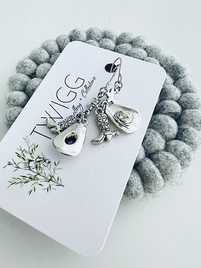 Twigg Equestrian Cowboy Boot Charm Earrings