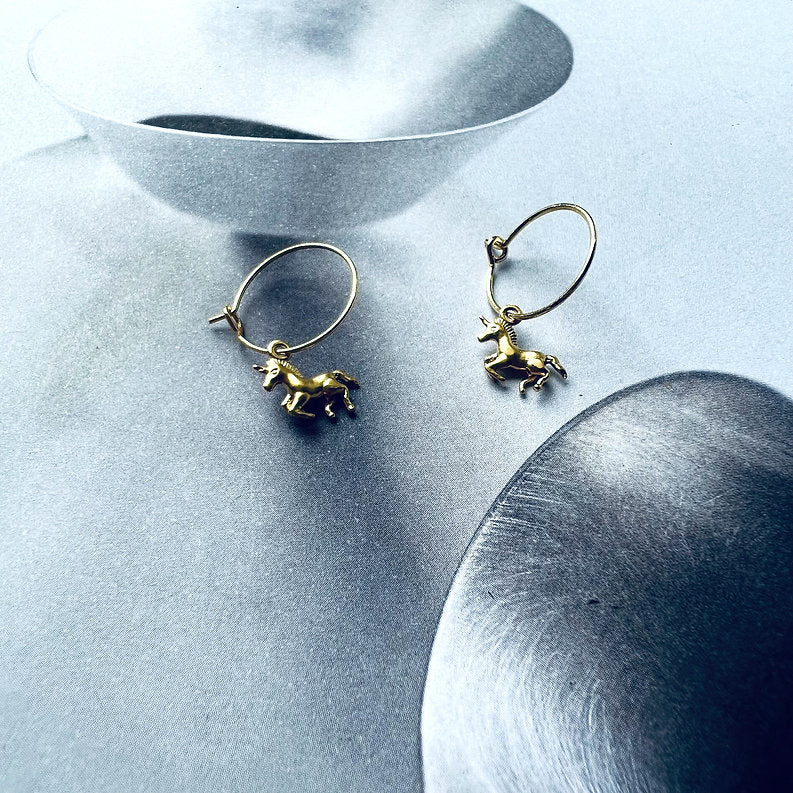Twigg Unicorn Hoop Earrings