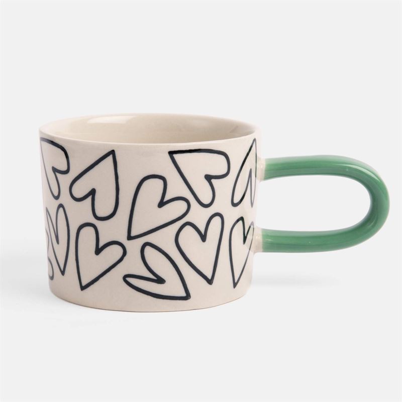 Caroline Gardner - Mono Outline Heart - Mug
