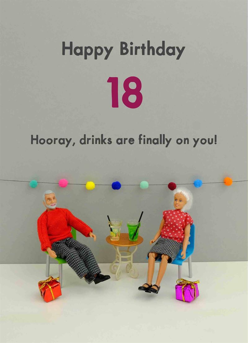 Bold & Bright - 18 - 18th Birthday Card