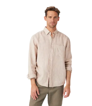 RMW Classic Collins Linen Long Sleeve Shirt - Oatmeal