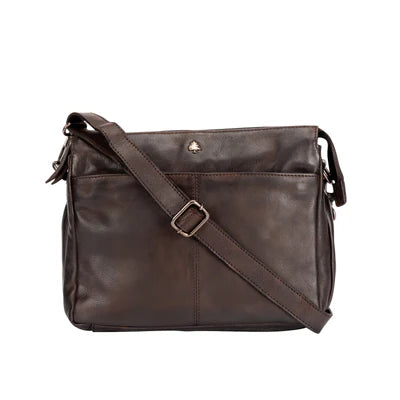 Greenwood Leather Shoulder Bag - June - Brown