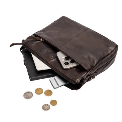 Greenwood Leather Shoulder Bag - June - Brown