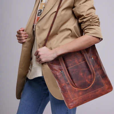 Greenwood Bunbury Classic Leather Tote - Sandal