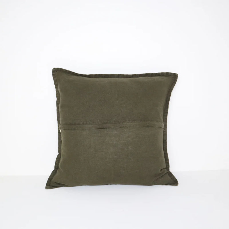 Classic Linen Cushion - 60 x 60cm - Olive Green