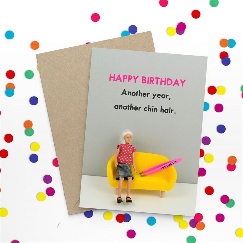 Bold & Bright - Chin Hair - Birthday Card
