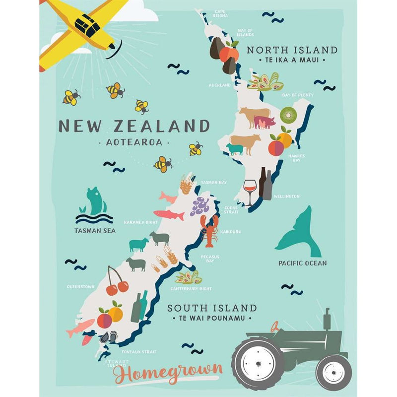 Toodles Noodles - NZ Map Homegrown - Lens Cloth